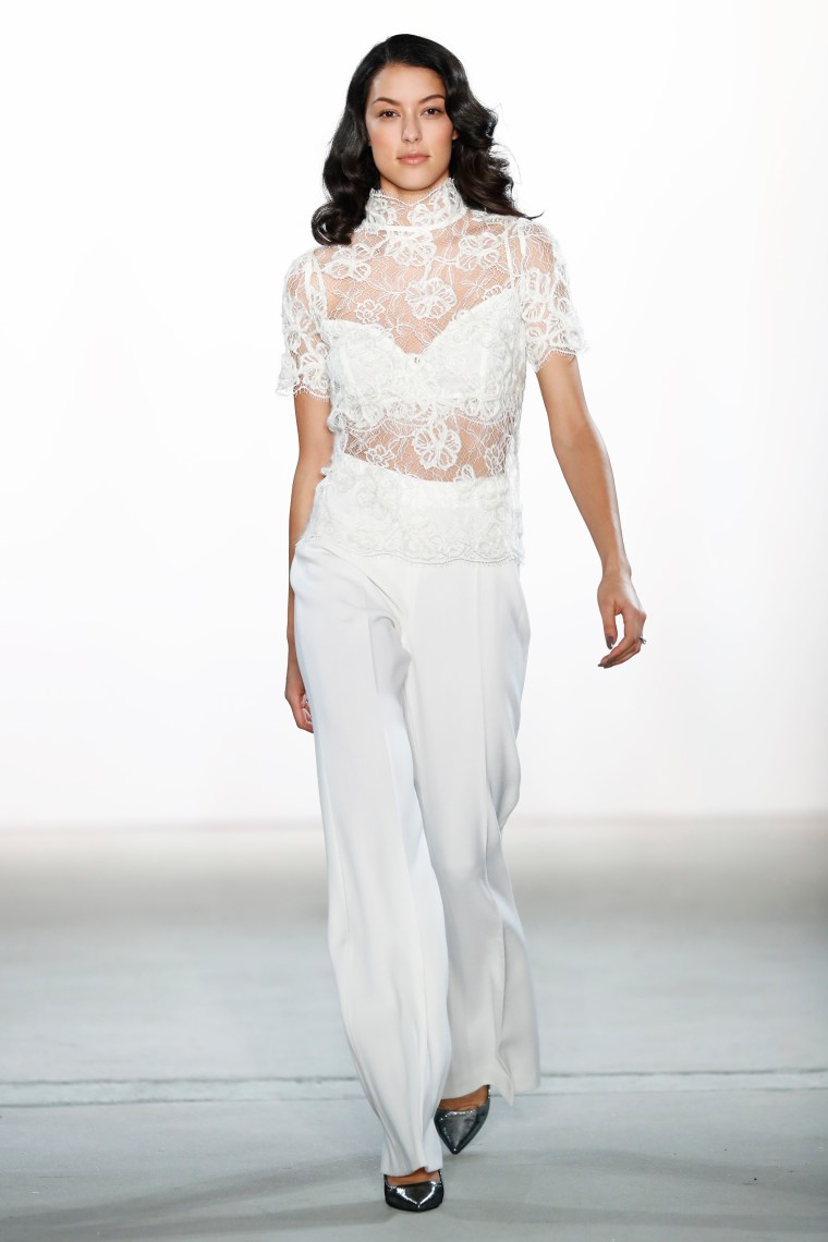 BERLIN, GERMANY - JANUARY 19: Rebecca Mir walks the runway at the Ewa Herzog show during the Mercedes-Benz Fashion Week Berlin A/W 2017 at Kaufhaus Jandorf on January 19, 2017 in Berlin, Germany. (Photo by Peter Michael Dills/Getty Images for Ewa Herzog) *** Local Caption *** Rebecca Mir